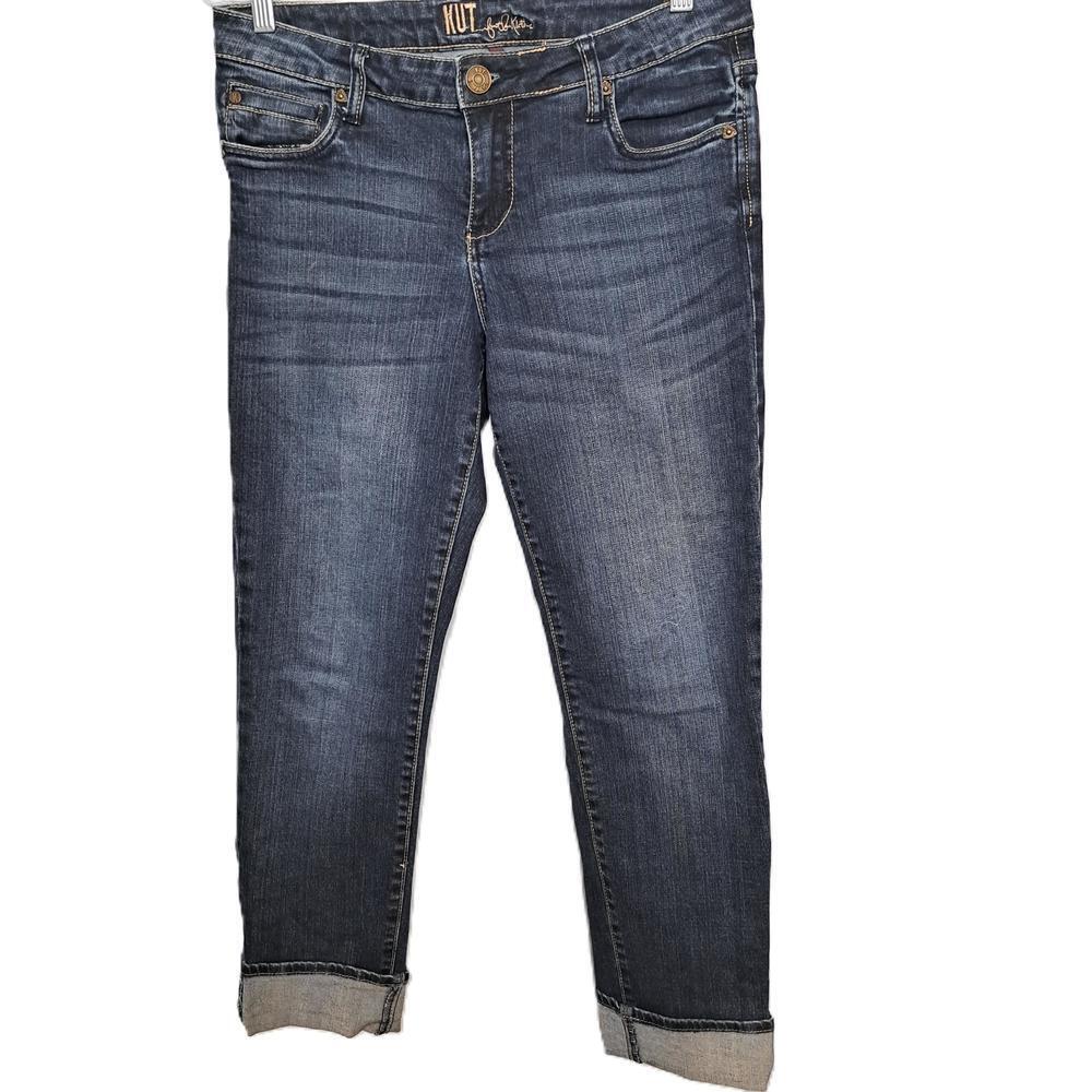 Kut From The Kloth Women's Blue Cuffed Capri Denim Blue Jeans Size 8